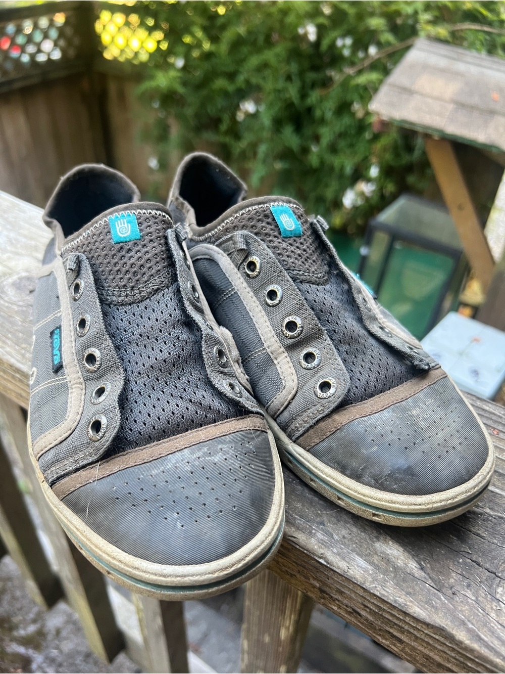 TEVA Women’s Slip-On Sneakers Athletic Shoes in Dark Gray and Teal